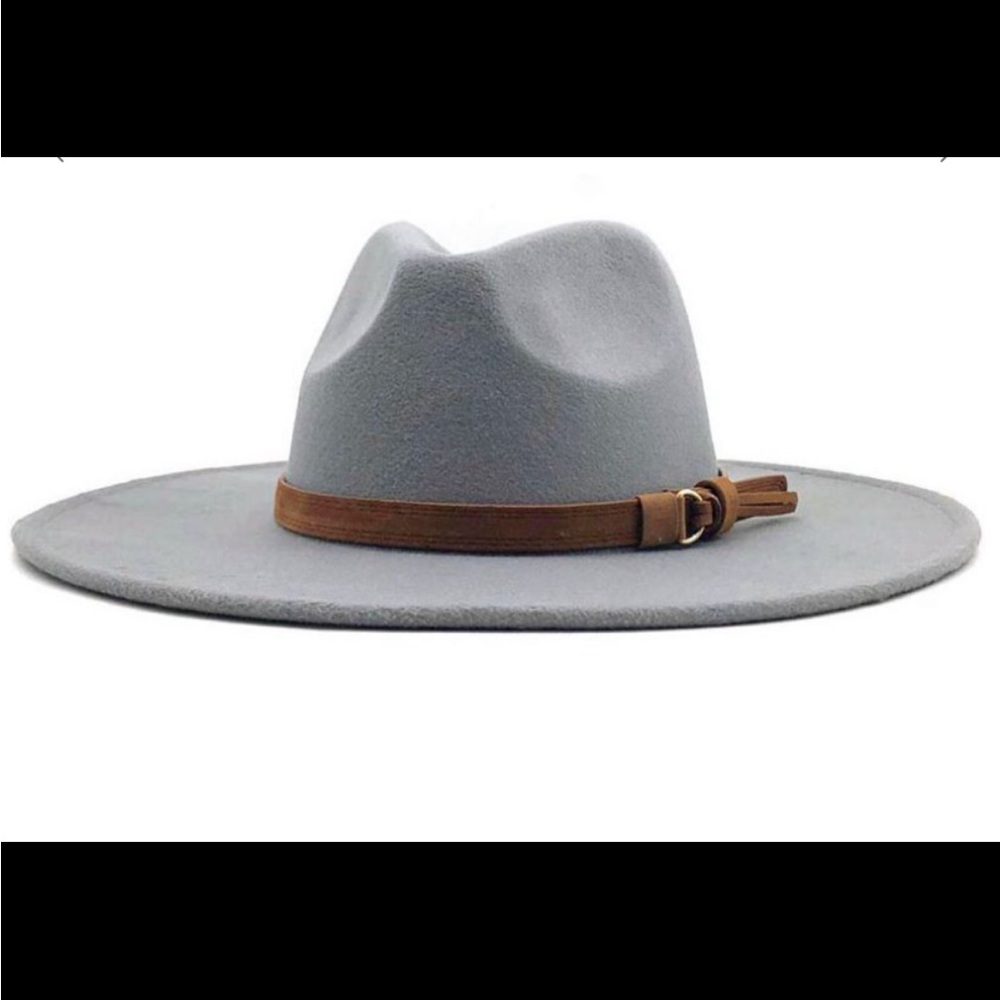 Grey Wide Brim Fedora